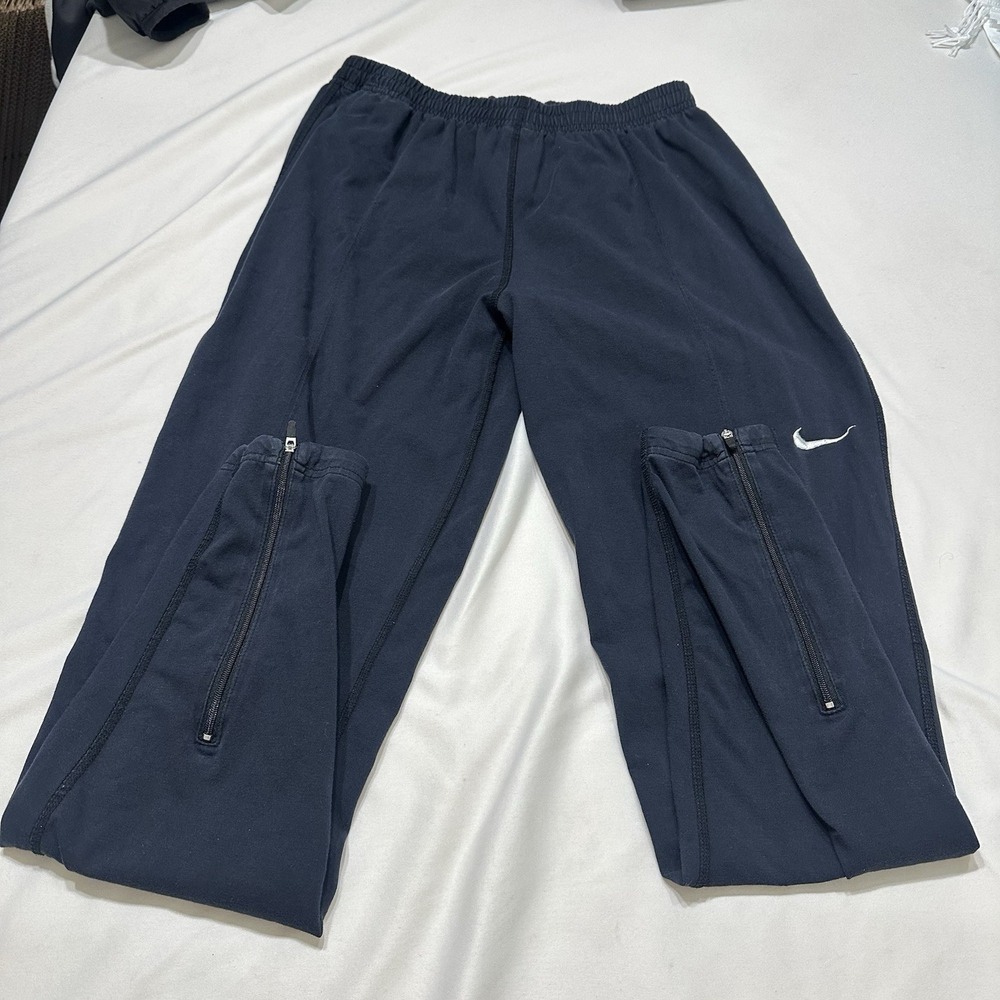 Nike Dri-Fit Training Joggers Pants Mens Small Black Tapered Leg Zipper - Picture 2 of 9